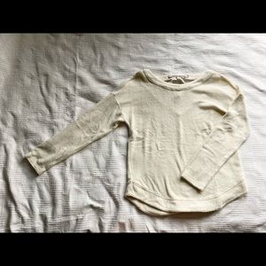 Ivory Cream soft long sleeve shirt with tie detail